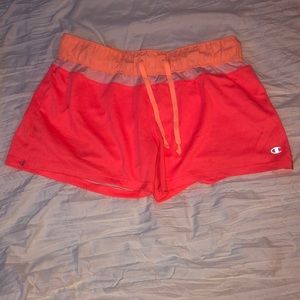 Champion Neon Orange Athletic Shorts